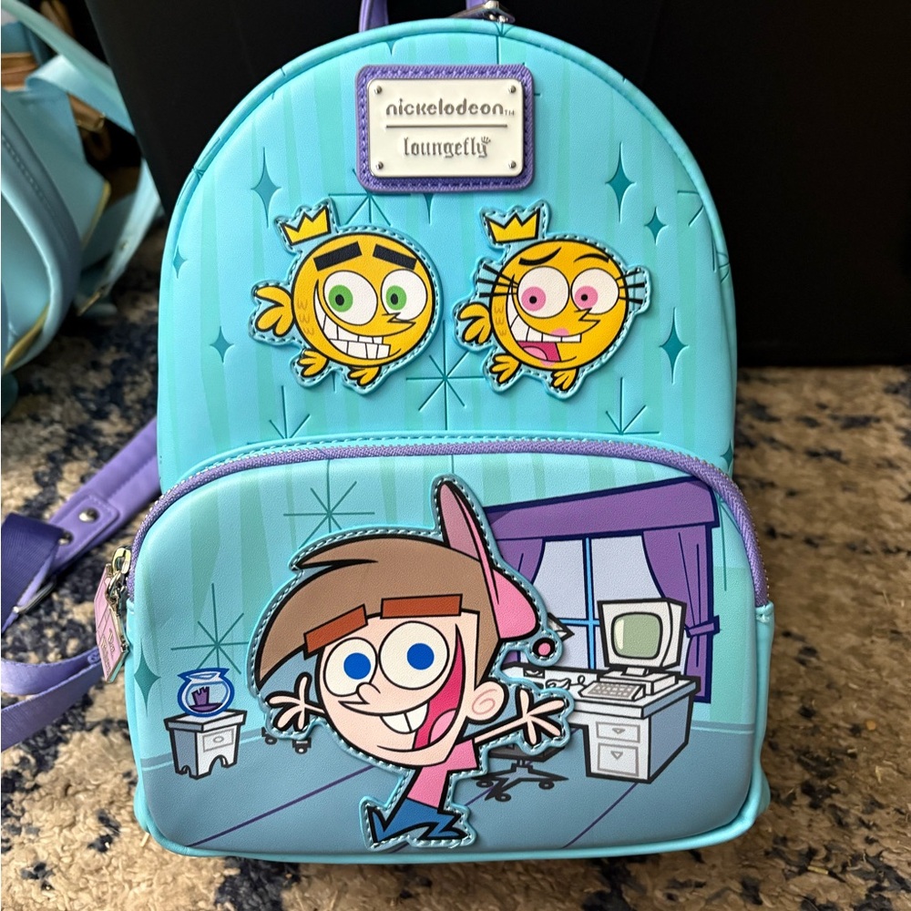 Nickelodeon Blue Backpack with Cartoon Characters